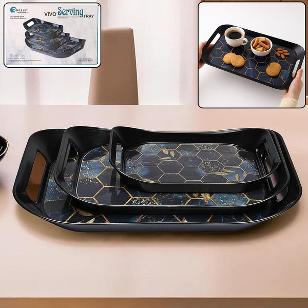 Premium Plastic Serving Tray Set